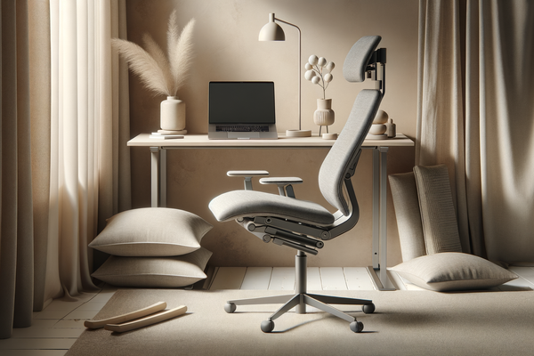 setup de bureau minimaliste avec accessoires ergonomiques pour confort et productivité