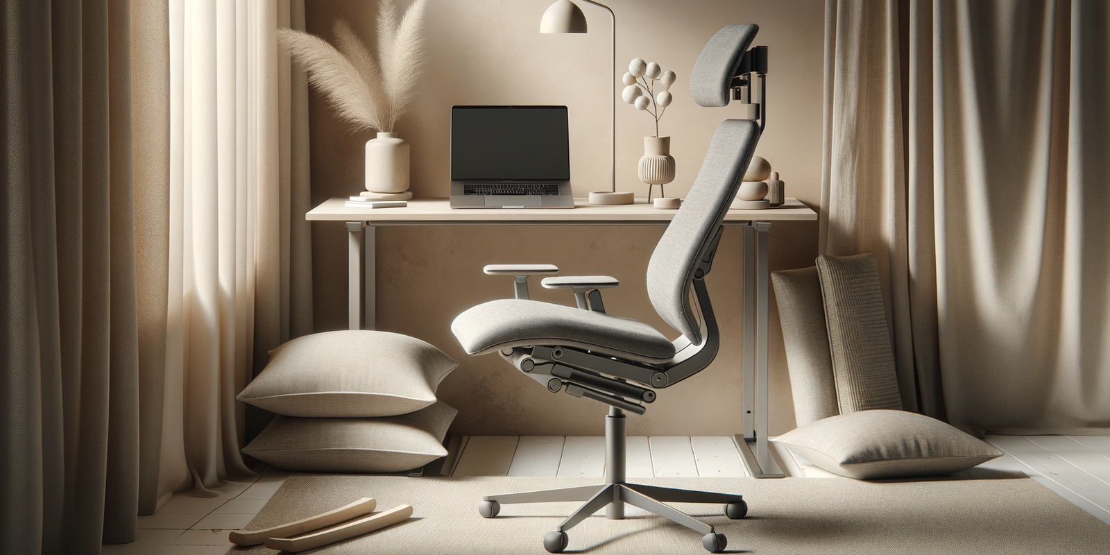 setup de bureau minimaliste avec accessoires ergonomiques pour confort et productivité