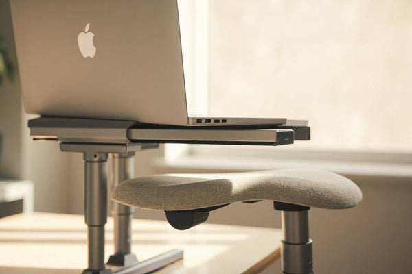 accessoires ergonomiques sur bureau minimaliste pour améliorer confort et productivité à domicile