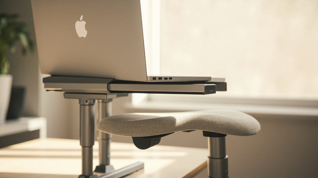 accessoires ergonomiques sur bureau minimaliste pour améliorer confort et productivité à domicile